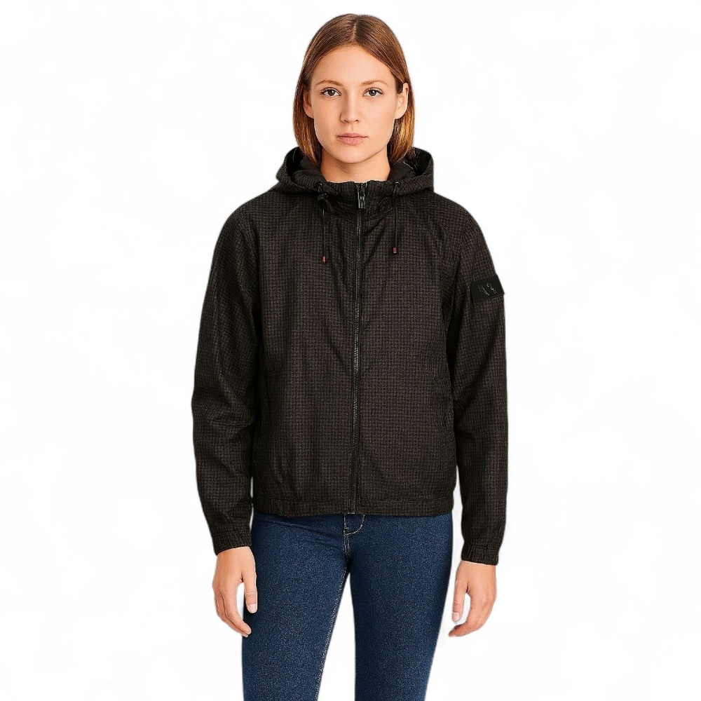 𝅺Armani Exchange Hooded Nylon Ripstop Lightweight City Wind Jacket - Women's